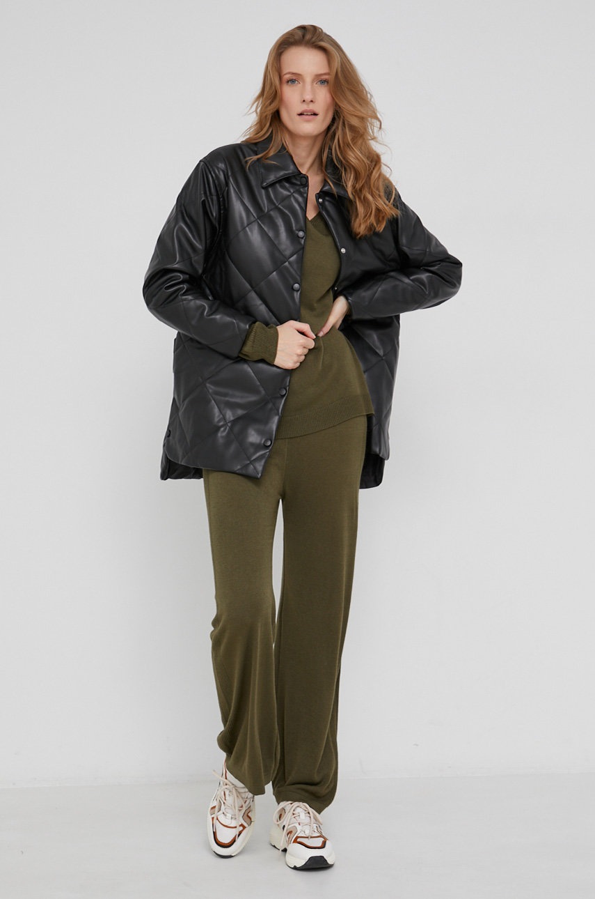

Куртка Answear Lab колір чорний перехідна oversize