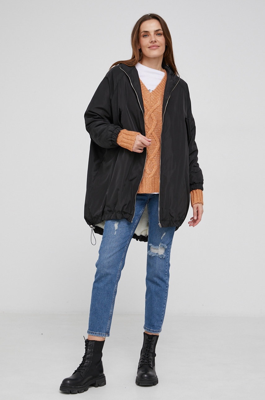 

Куртка Answear Lab жіноча колір чорний перехідна oversize