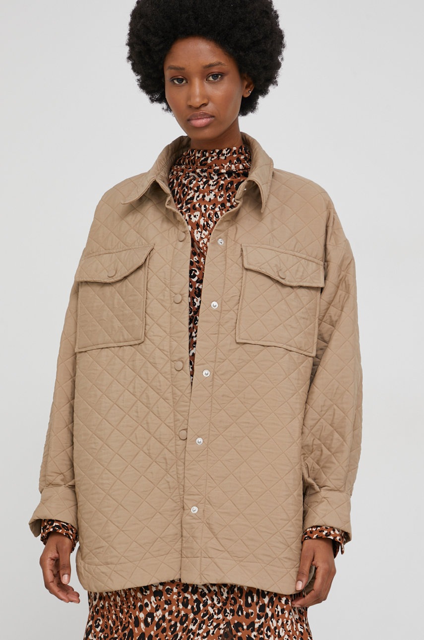 

Куртка Answear Lab жіноча колір бежевий перехідна oversize