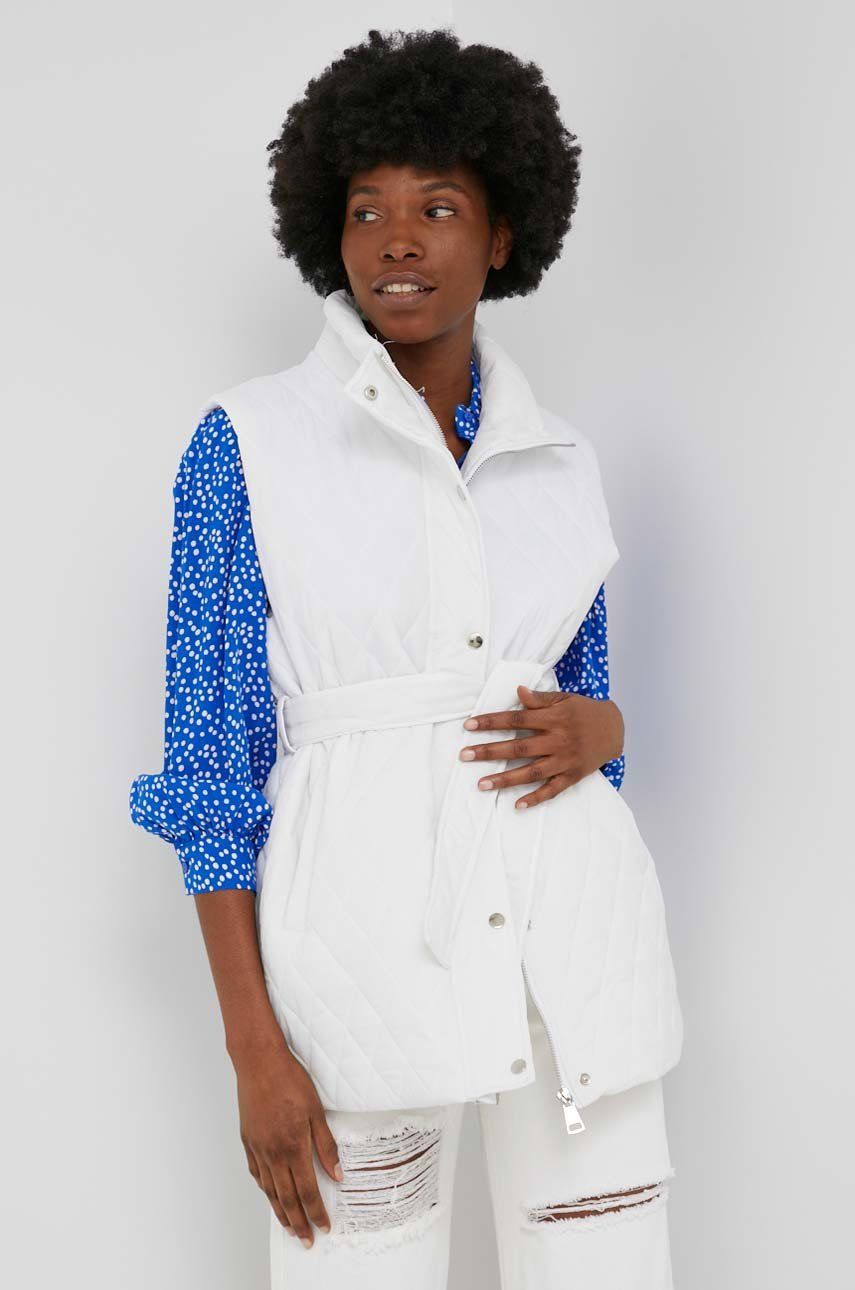 Answear Lab vesta femei culoarea alb de tranzitie