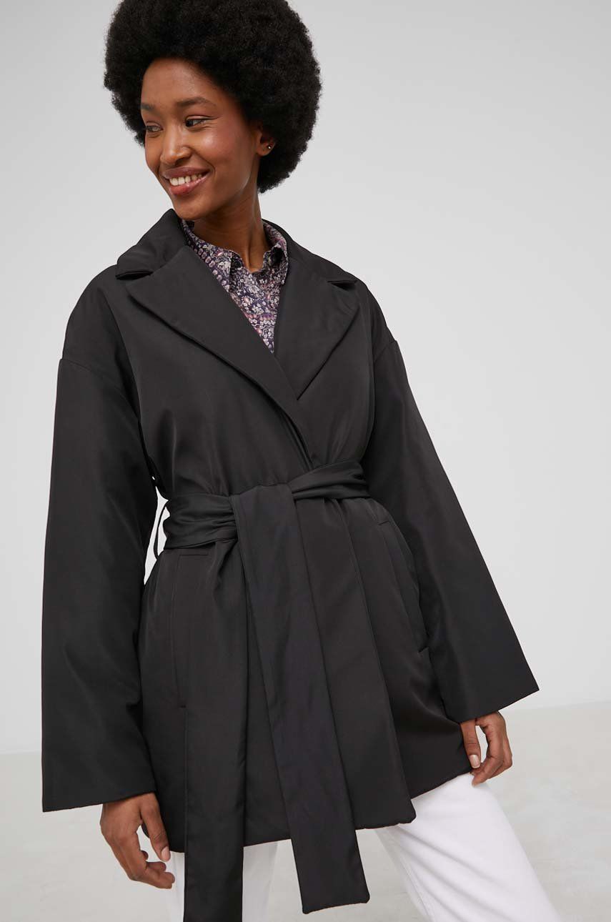 Answear Lab geaca femei, culoarea negru, de tranzitie Answear Lab imagine 2022 13clothing.ro