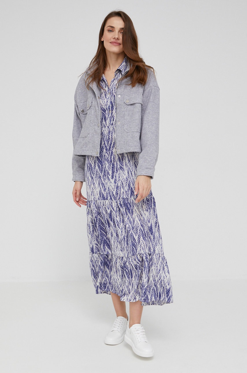 

Шерстяная куртка Answear Lab цвет серый переходная oversize