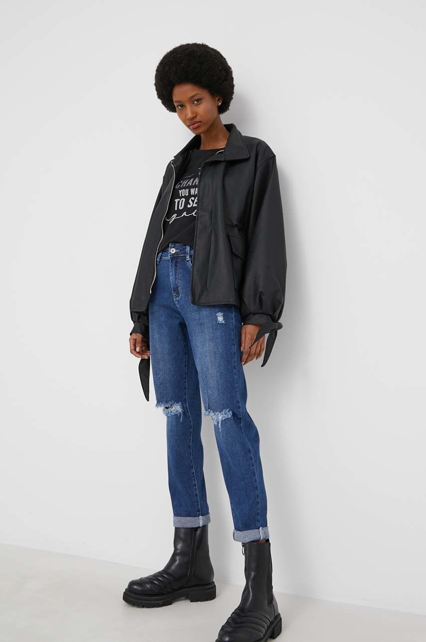 Answear Lab geaca femei, culoarea negru, de tranzitie, oversize answear imagine noua