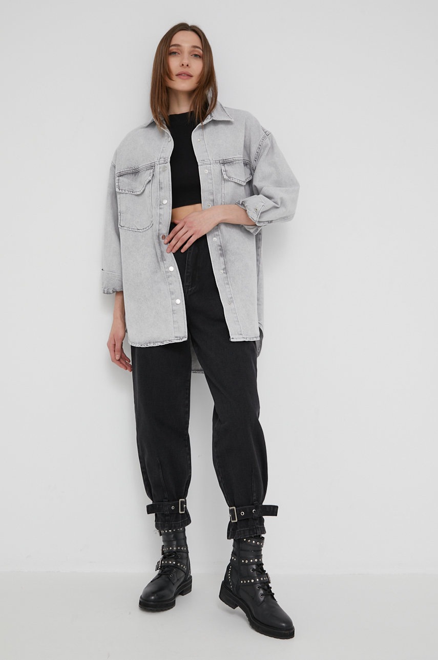 

Джинсовая куртка Answear Lab женская цвет серый переходная oversize
