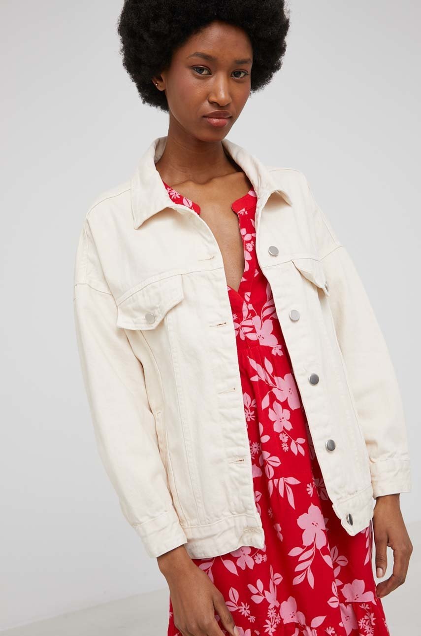 

Дънково яке от памук Answear Lab в бежово с преходна изолация, Бежов