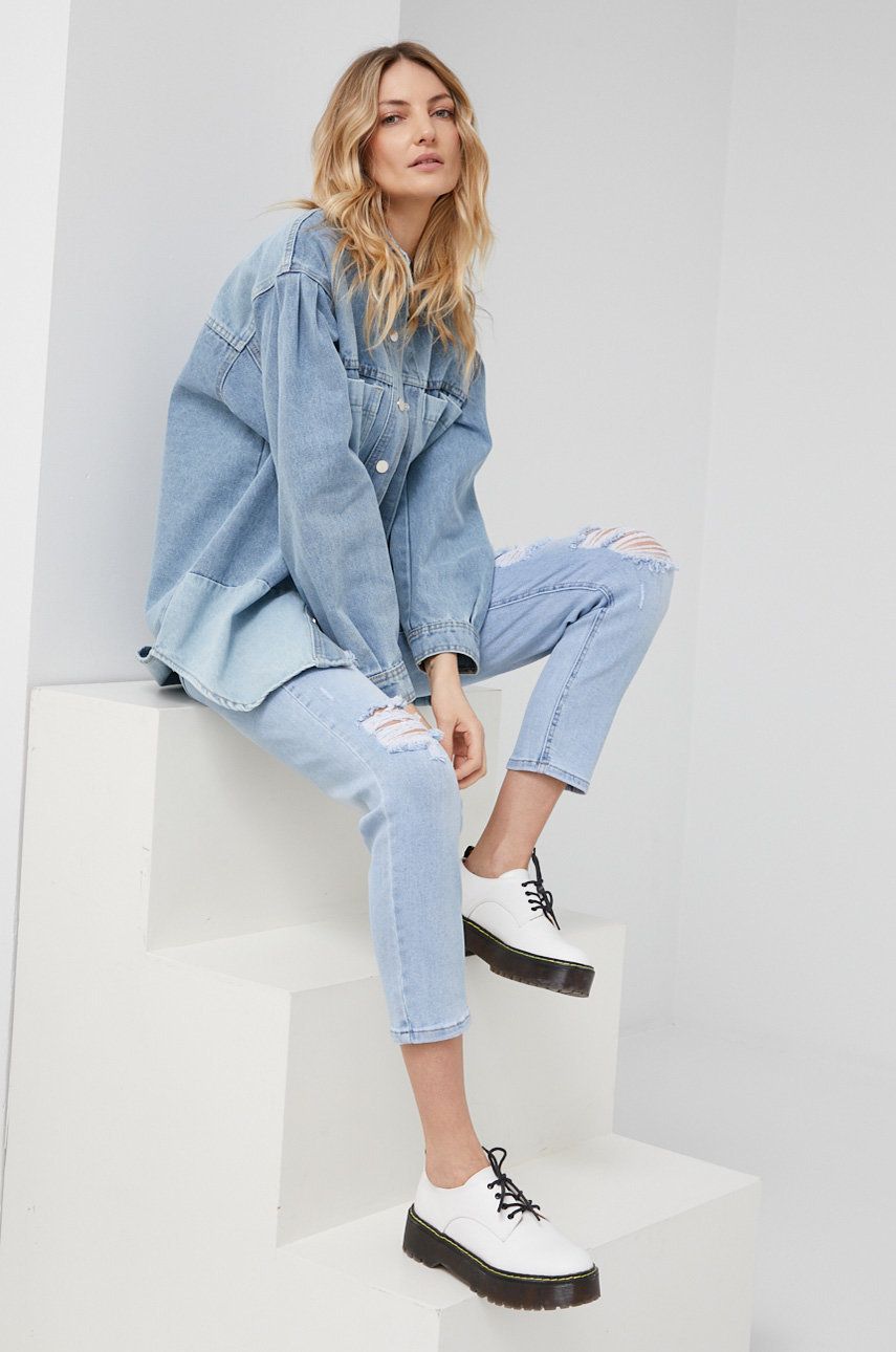 Answear Lab geaca jeans femei, de tranzitie, oversize 2023 ❤️ Pret Super answear imagine noua 2022
