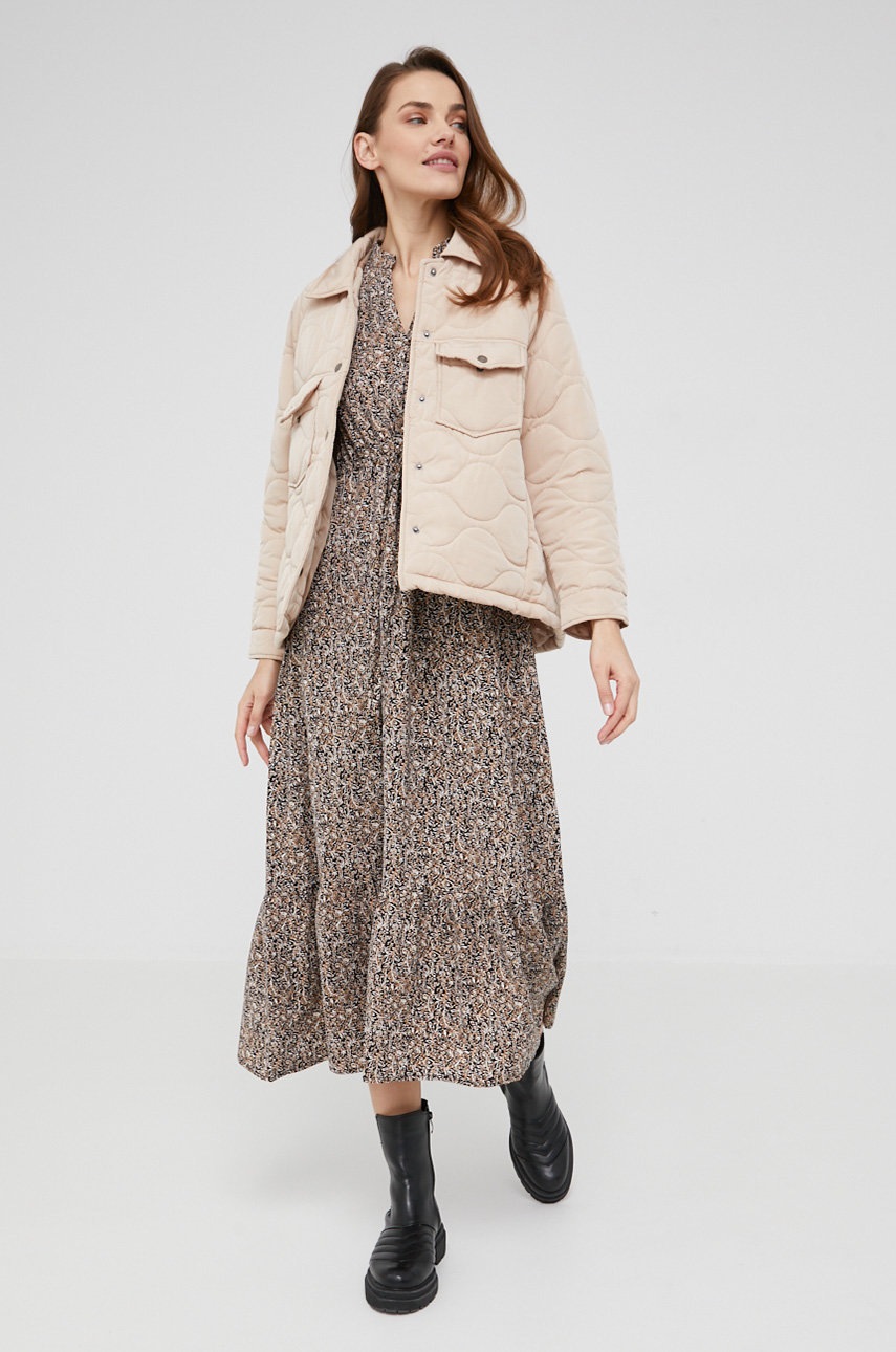 

Куртка Answear Lab женская цвет бежевый переходная oversize