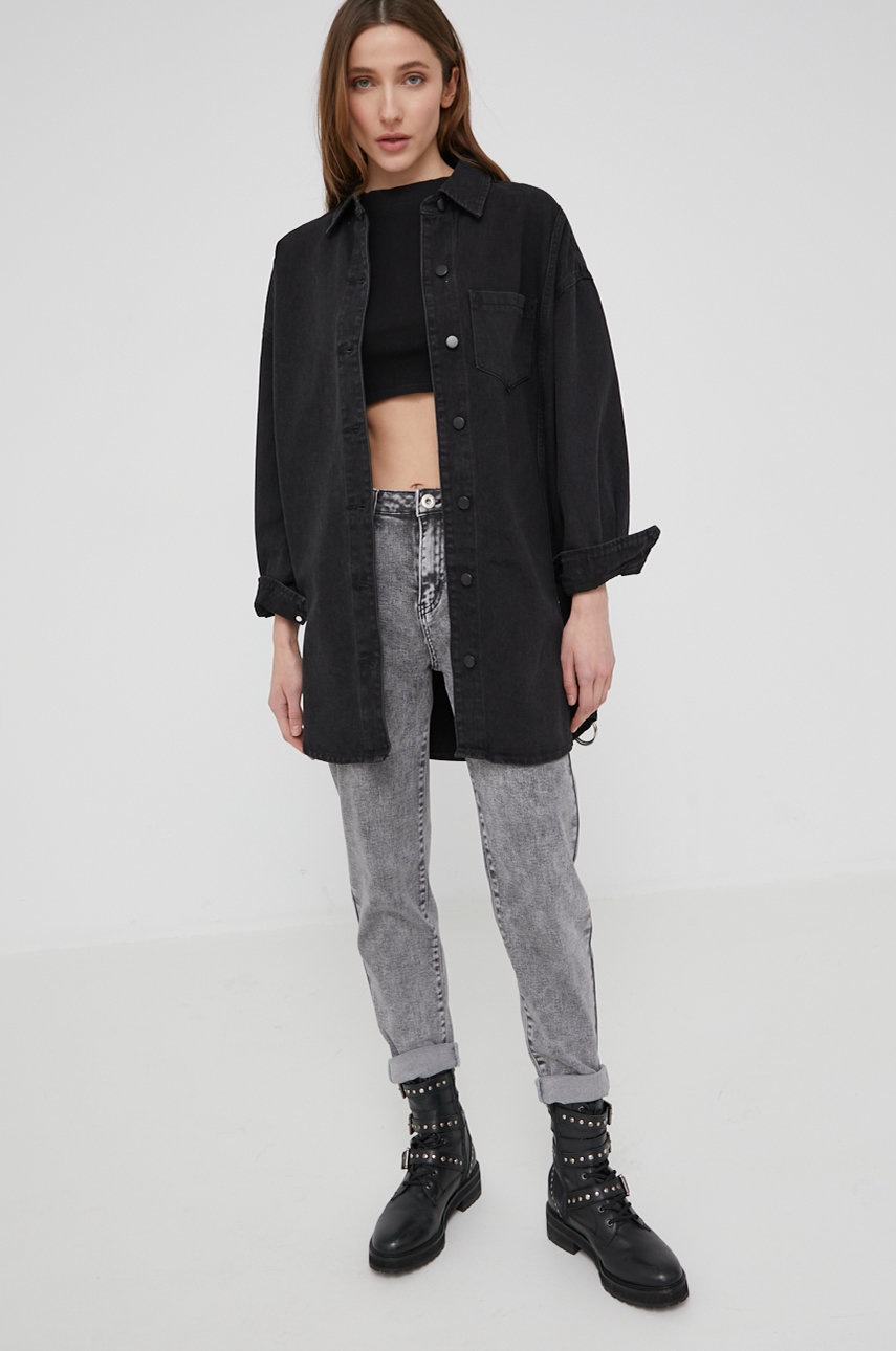 

Джинсова куртка Answear Lab жіноча колір чорний перехідна oversize