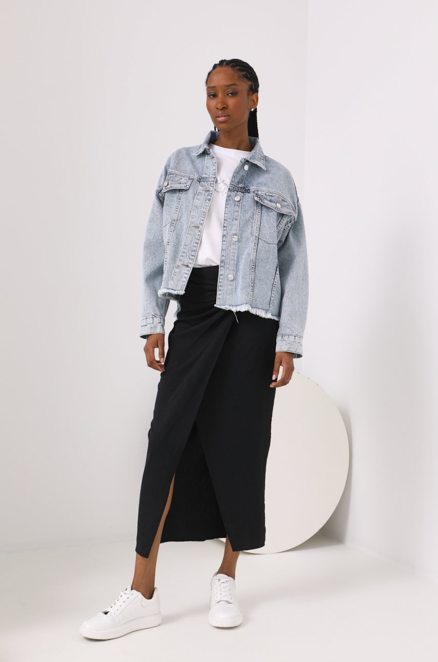 

Джинсова куртка Answear Lab жіноча перехідна oversize