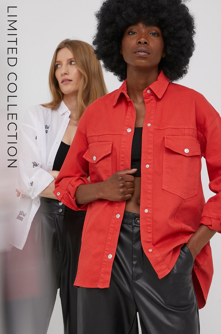 

Дънково яке Answear Lab x limited festival collection BE BRAVE в червено с преходна изолация, Червен