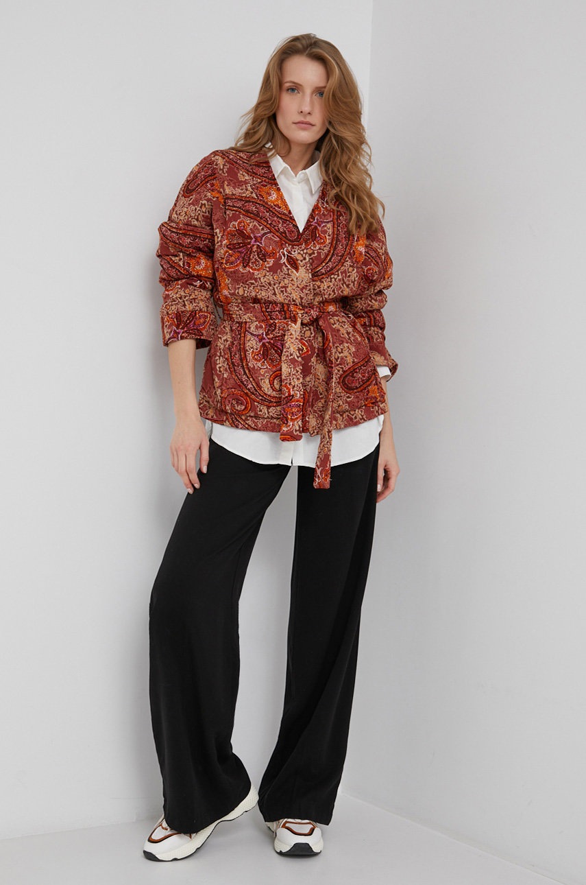 

Пиджак Answear Lab цвет бежевый oversize с узором