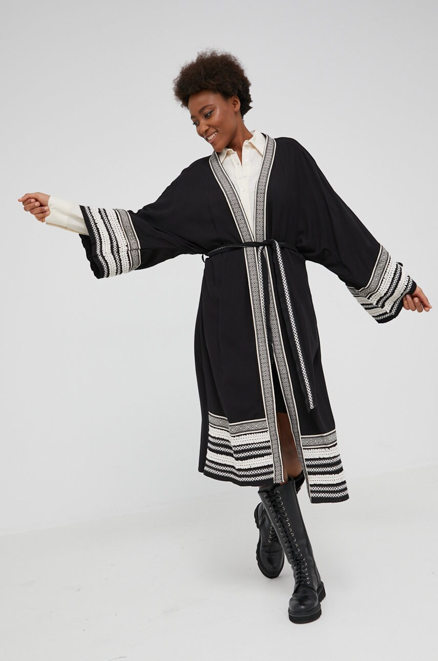 Answear lab kimono culoarea negru,