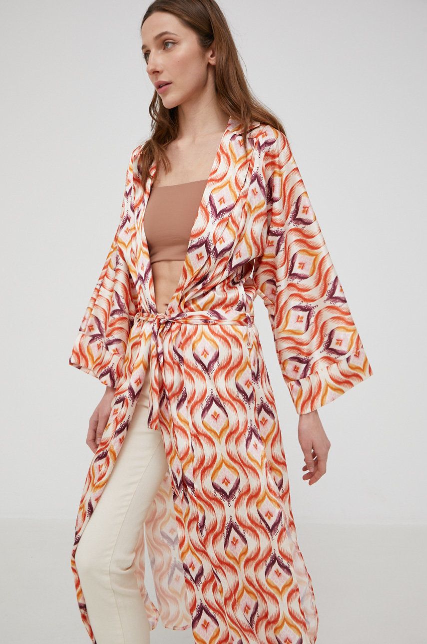 Levně Kimono Answear Lab oranžová barva, oversize