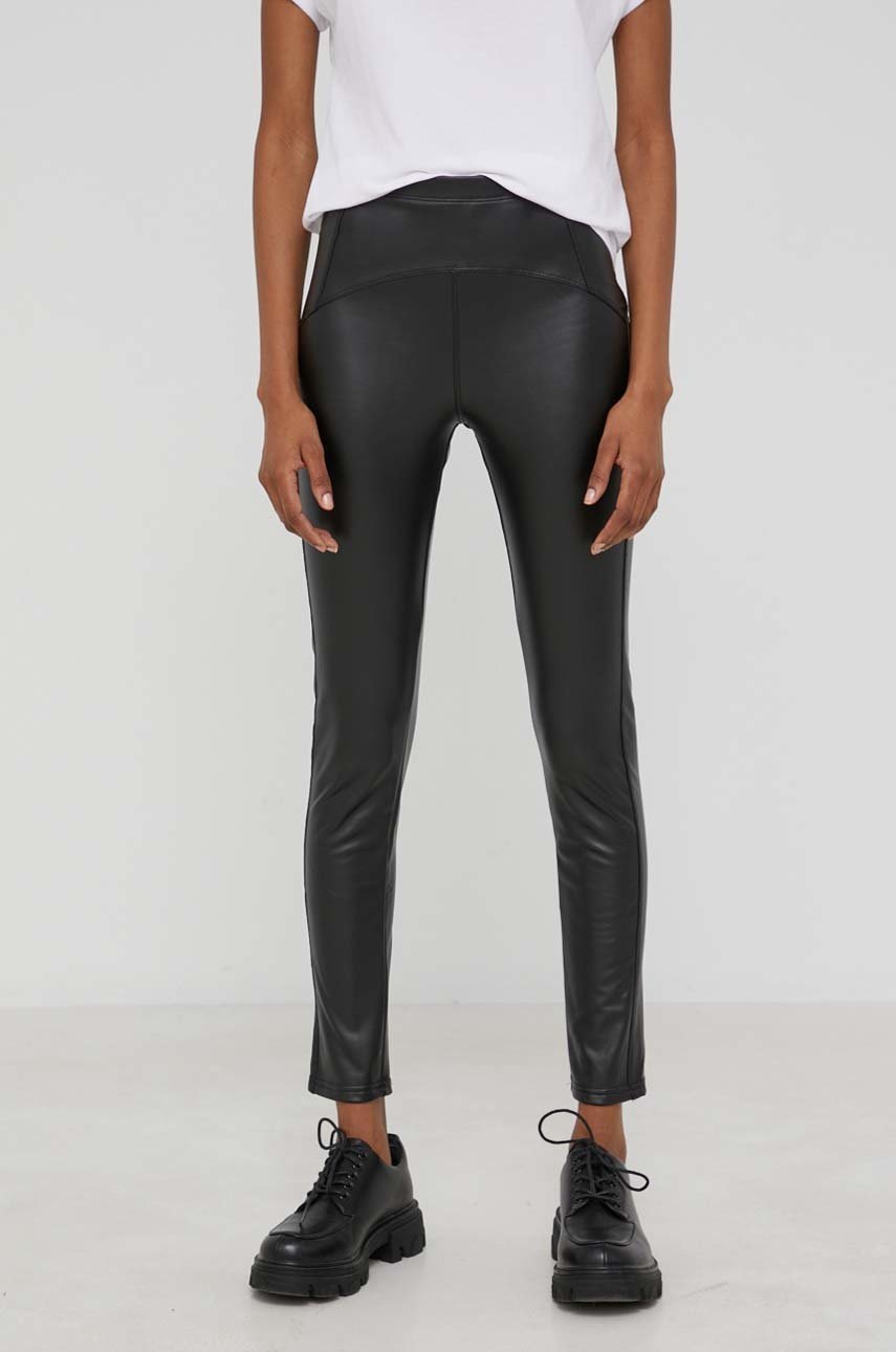Answear lab colanti push-up femei, culoarea negru, neted