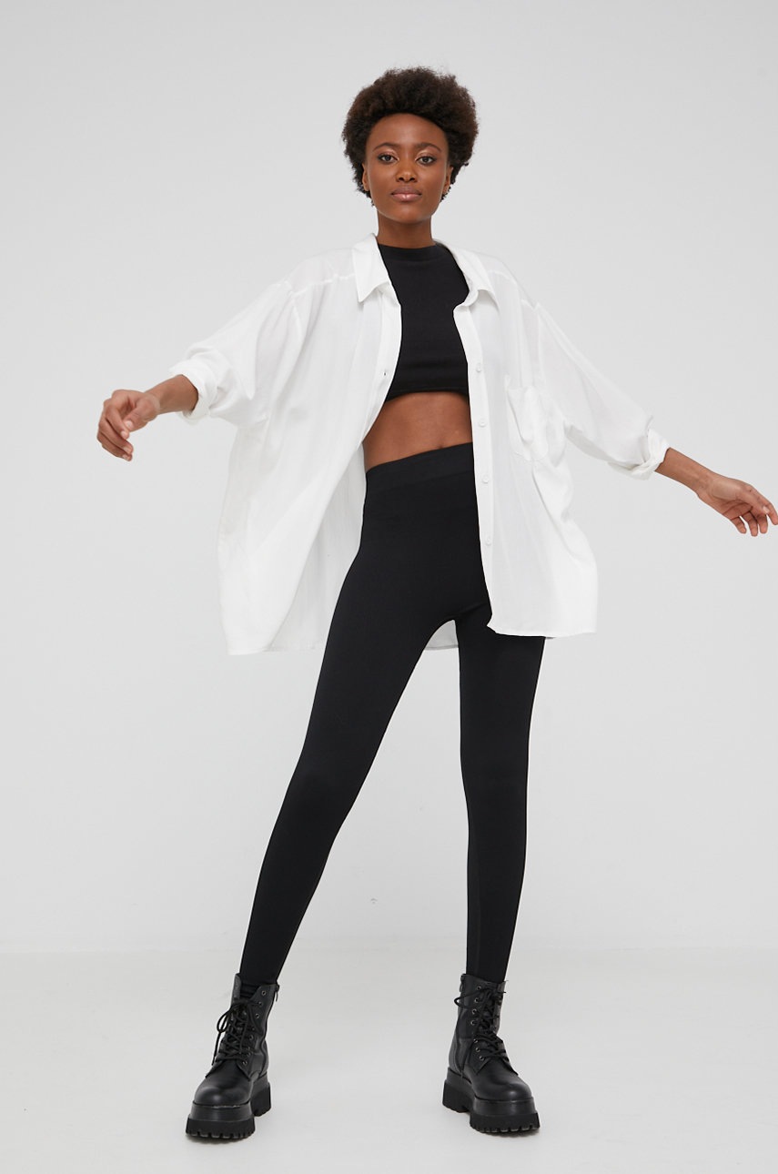 

Леггинсы Answear Lab женские цвет чёрный однотонные
