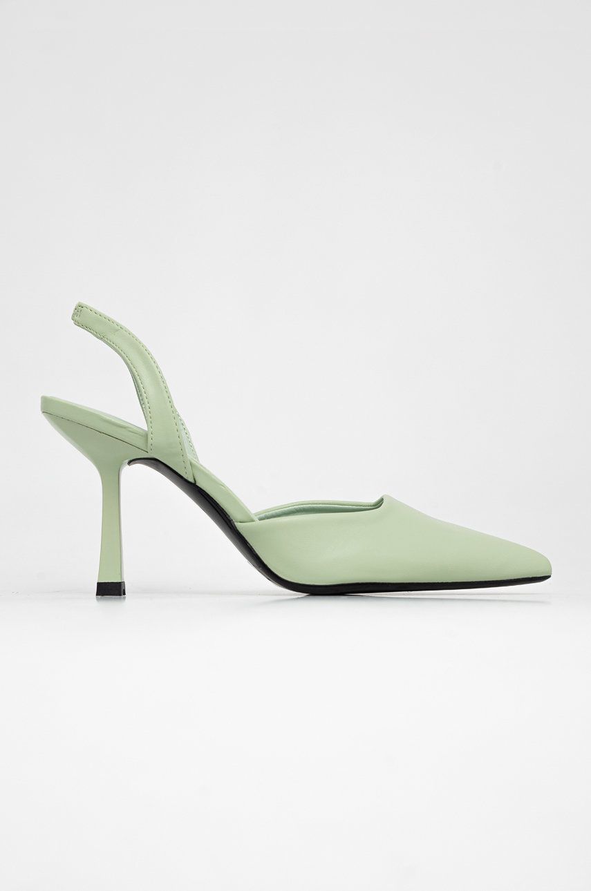 Answear Lab pantofi cu toc culoarea verde imagine reduceri black friday 2021 Answear Lab