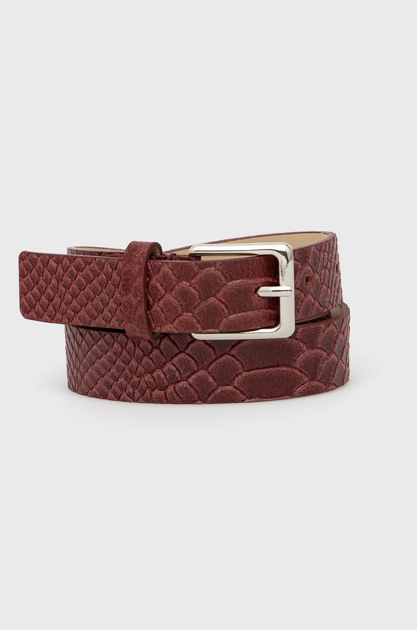 Answear lab curea de piele femei, culoarea rosu