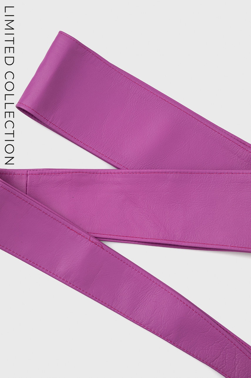 Answear lab curea de piele femei, culoarea roz