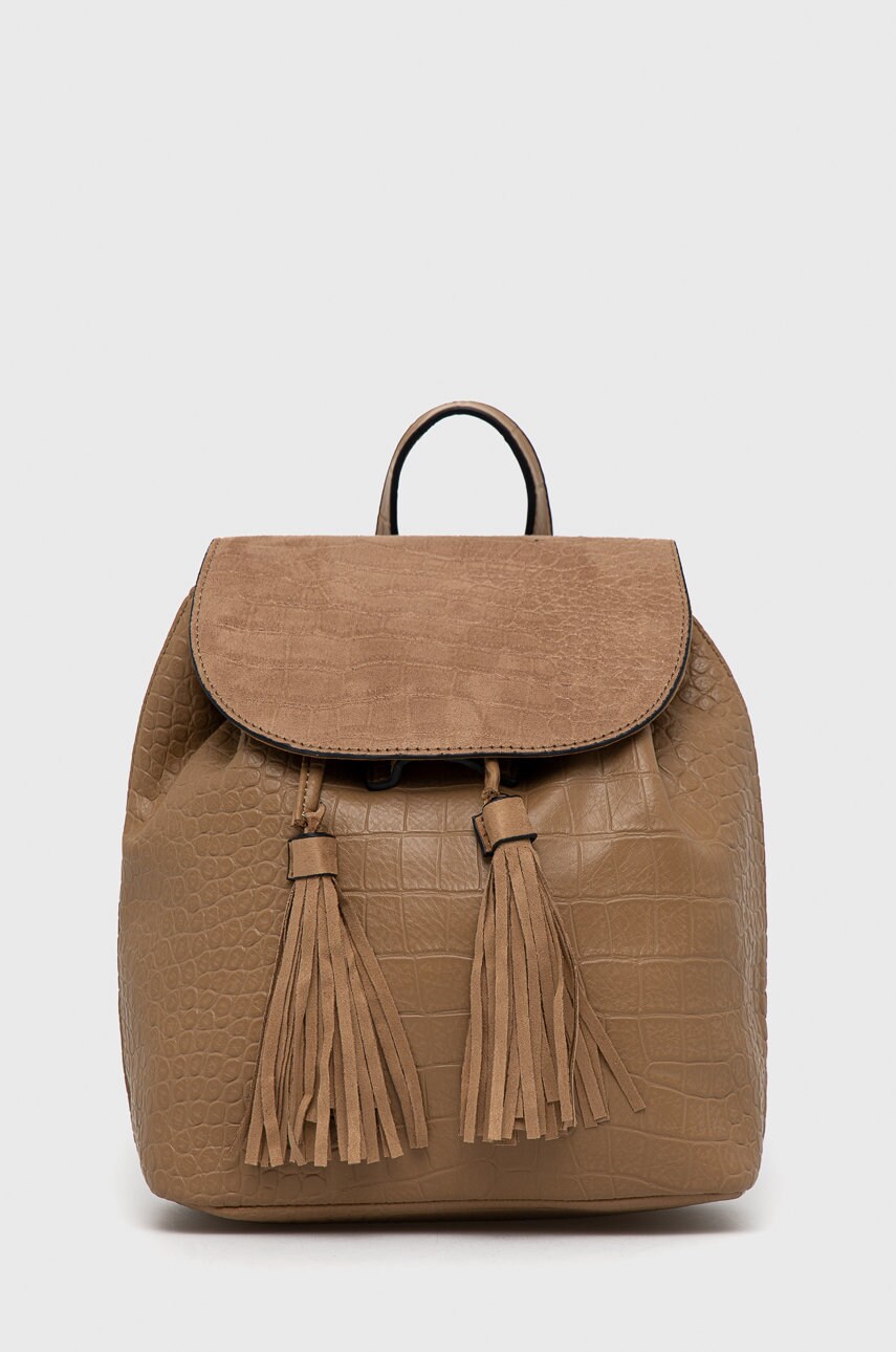 Answear lab rucsac femei, culoarea bej, mic, material neted