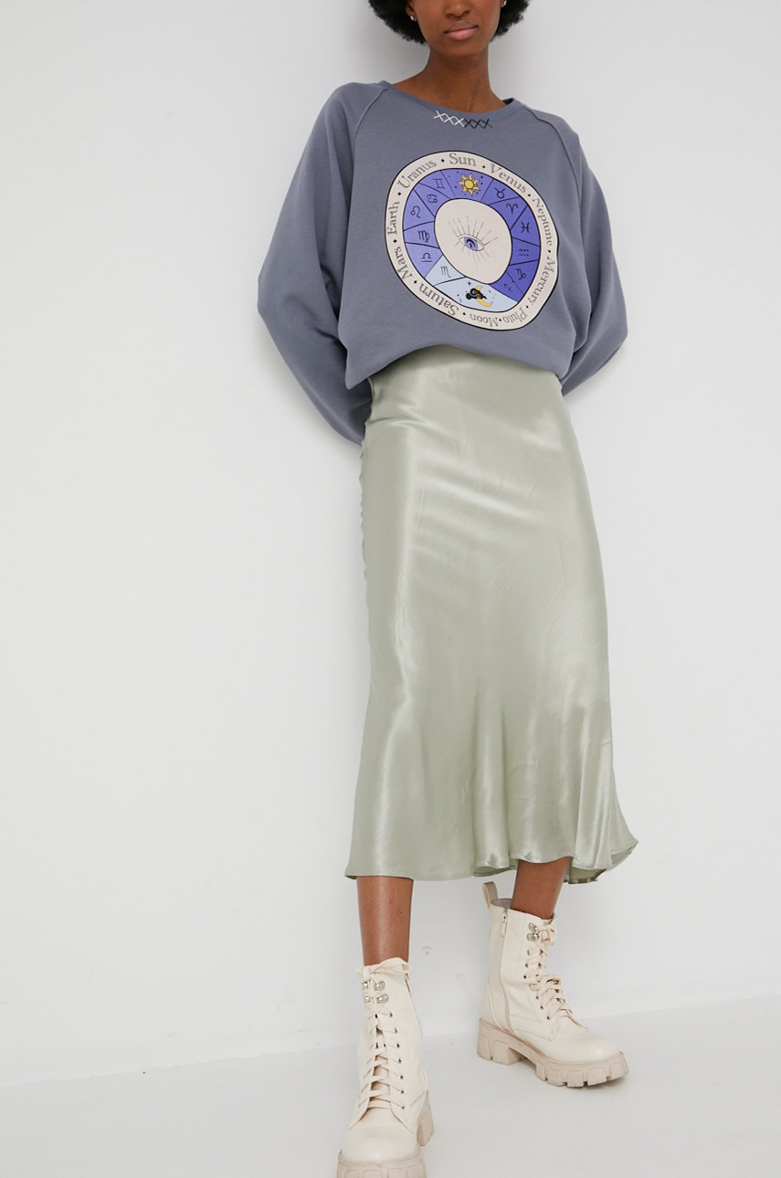 Answear Lab fusta culoarea gri, maxi, evazati