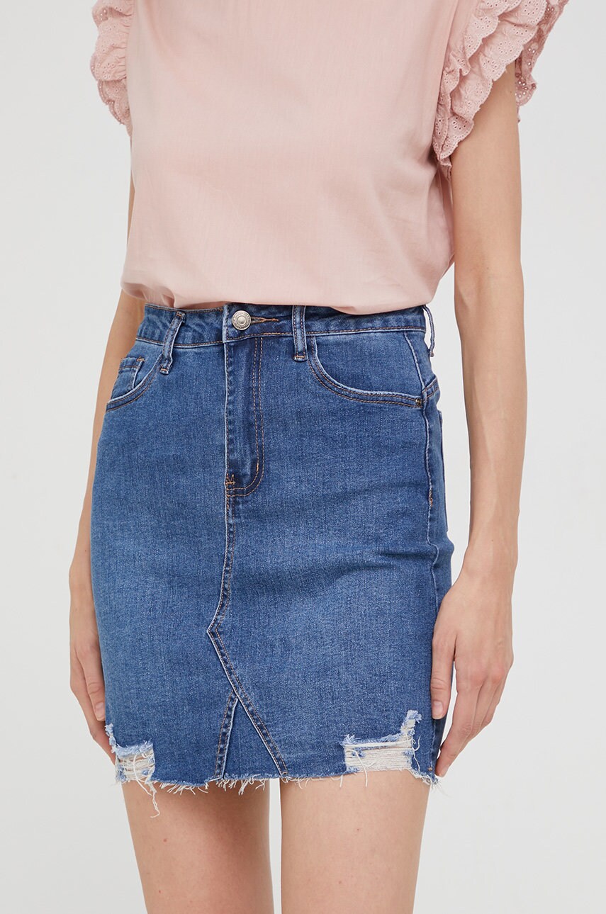 Answear lab fusta jeans push up mini, drept