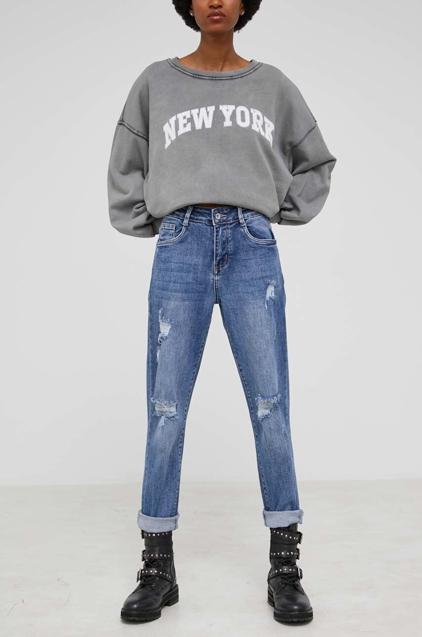 

Дънки Answear Lab Premium Jeansy дамски с висока талия, Син