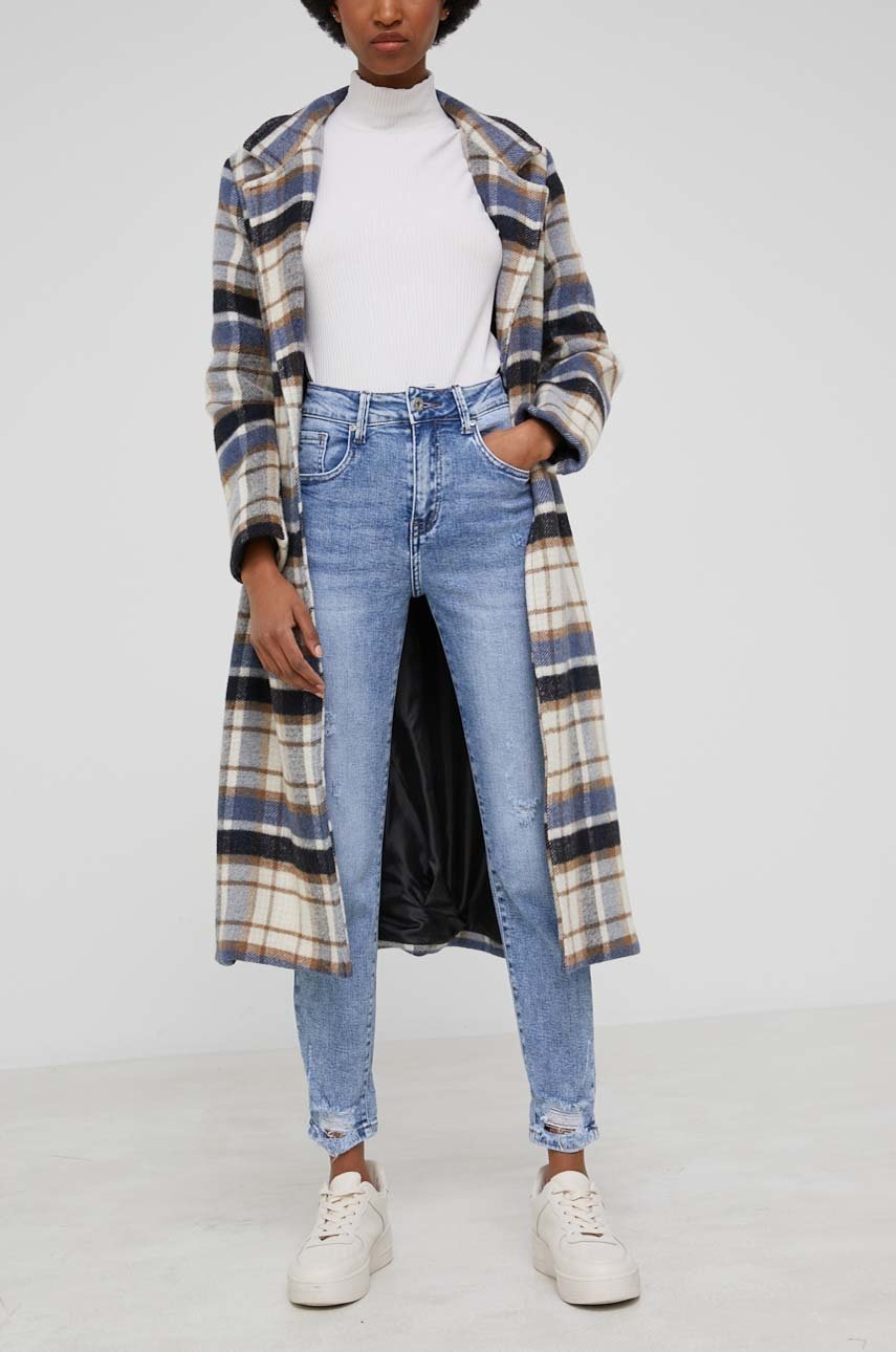 

Дънки Answear Lab Premium Jeansy дамски с висока талия, Син