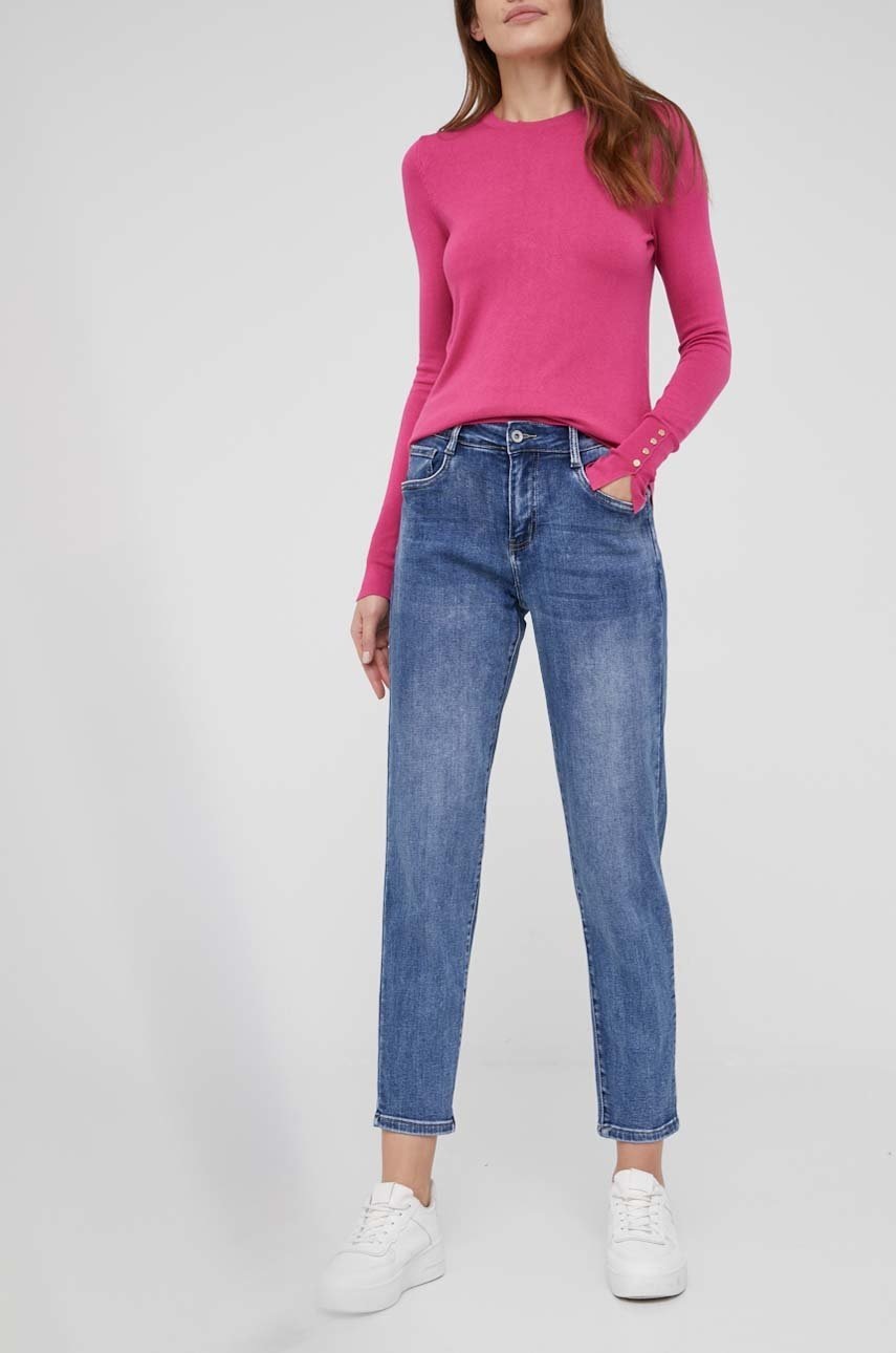 

Дънки Answear Lab Premium Jeansy дамски с висока талия, Син