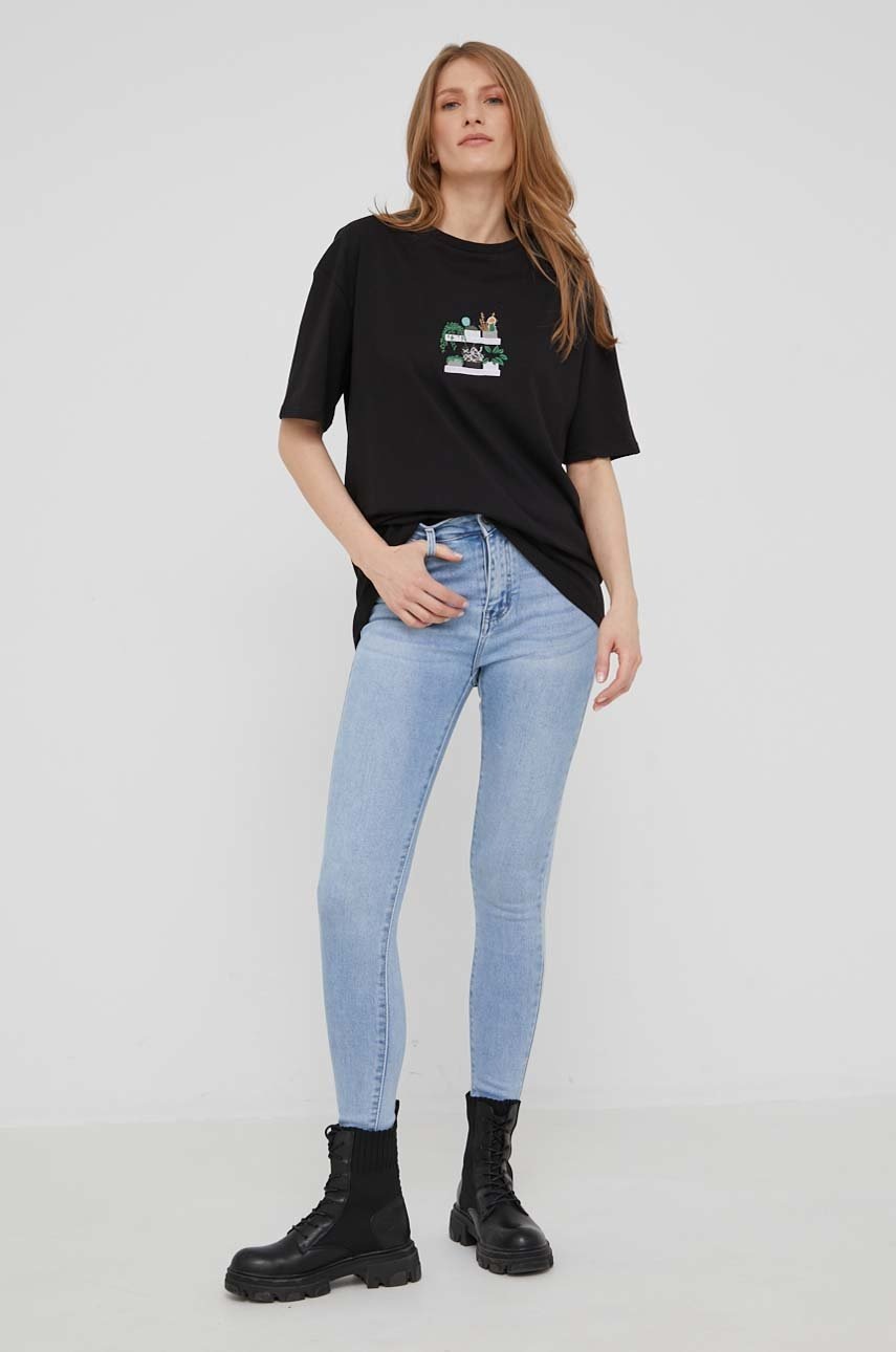 

Дънки Answear Lab Premium Denim с висока талия, Син