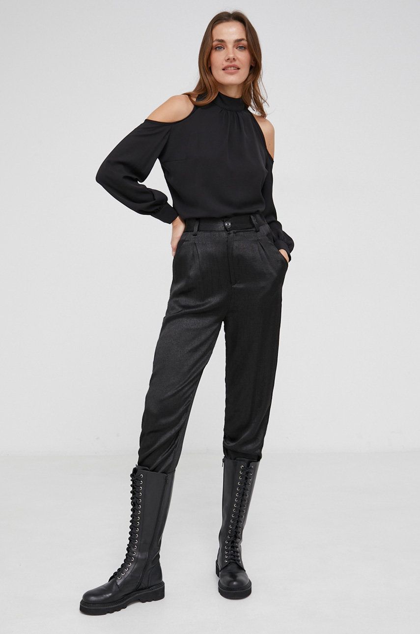 Answear Lab Pantaloni femei, culoarea negru, model drept, high waist Answear Lab imagine megaplaza.ro