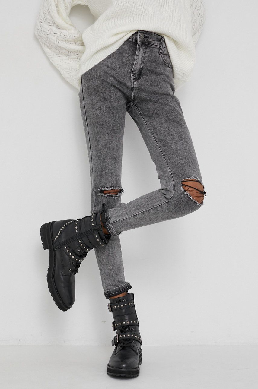 Answear Lab Jeans femei culoarea gri high waist