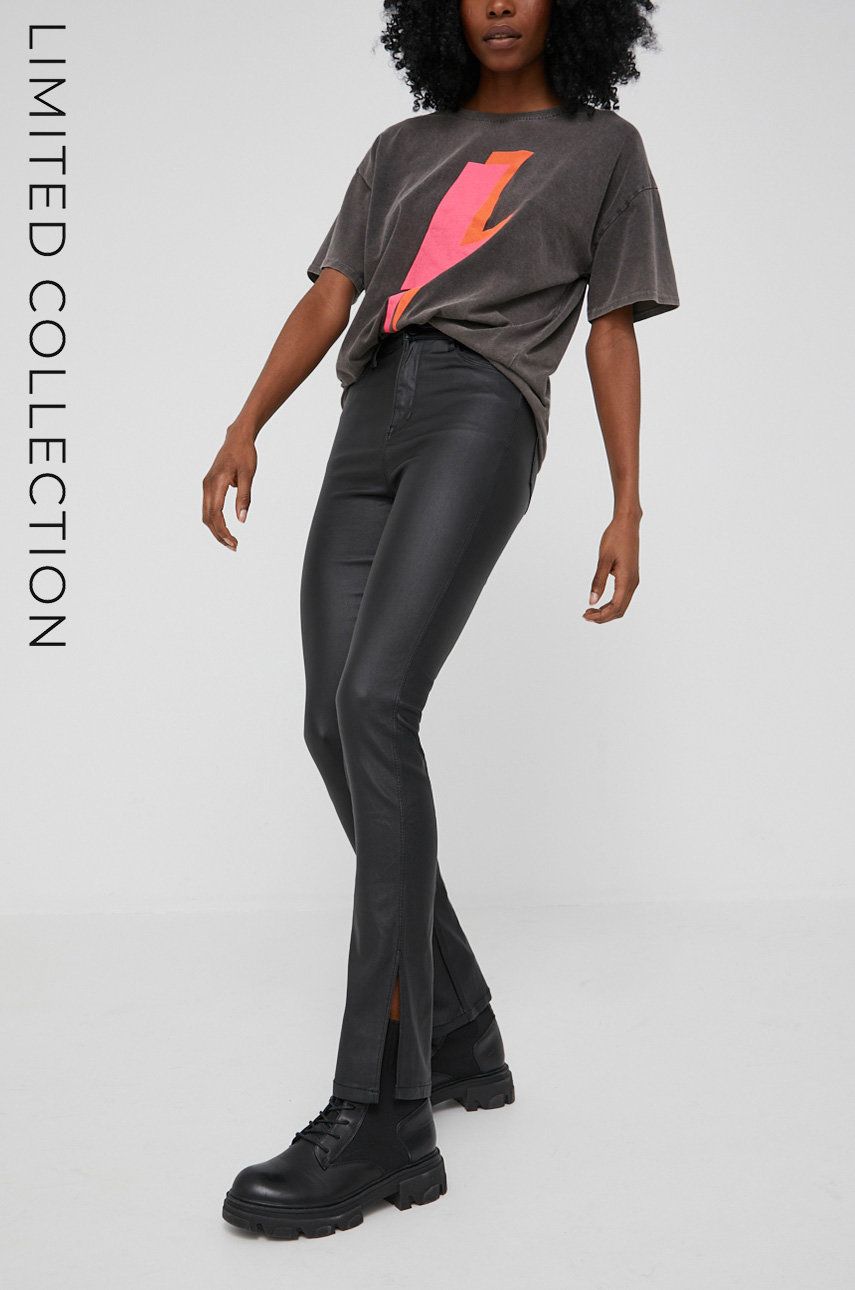 Answear Lab spodnie answear.LAB X kolekcja limitowana NO SHAME damskie kolor czarny dopasowane high waist