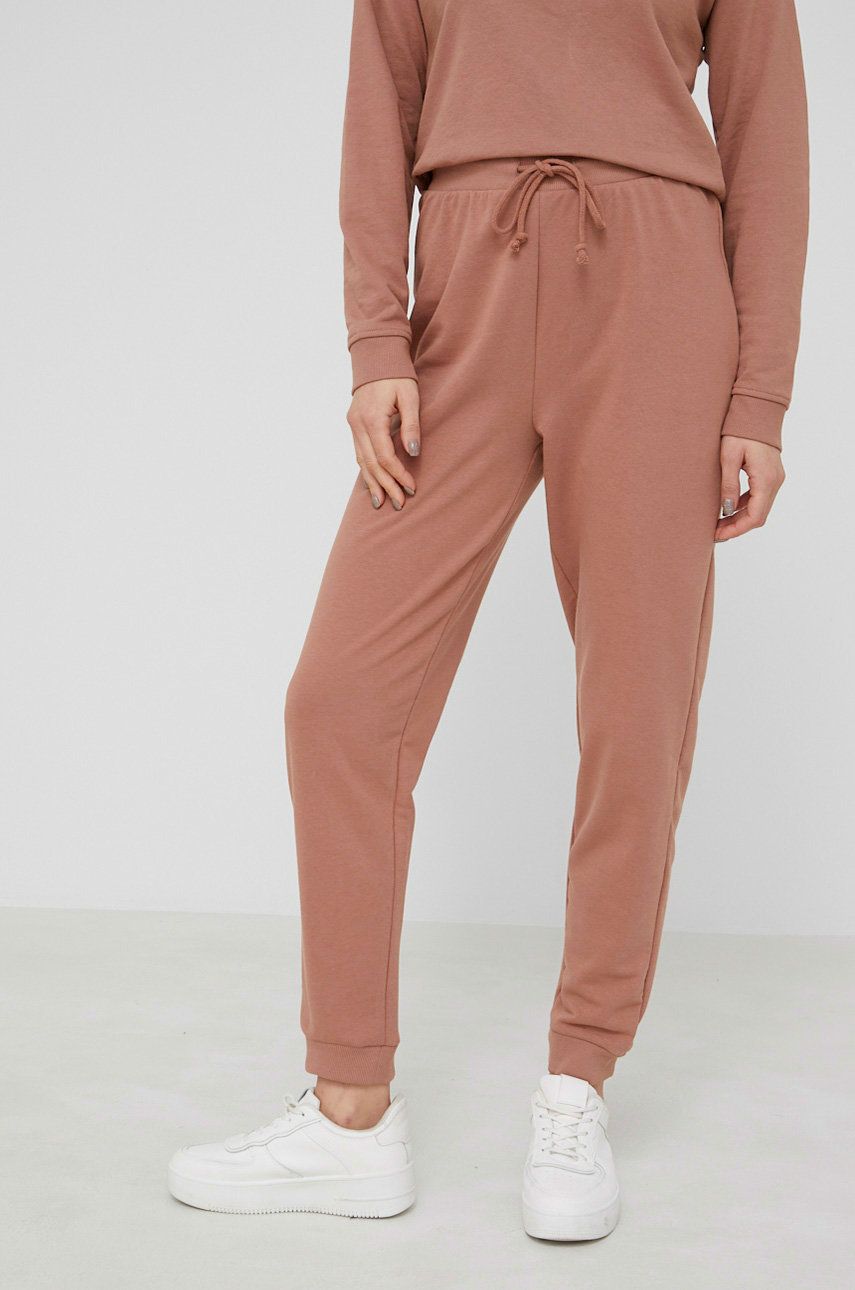 Answear Lab pantaloni femei, culoarea maro, neted Answear Lab