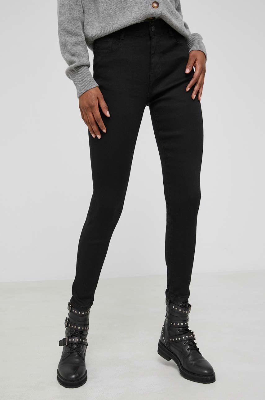 Answear Lab spodnie Push Up damskie kolor czarny dopasowane high waist