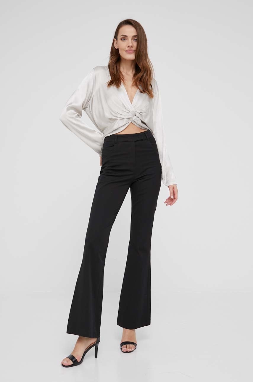 Answear Lab spodnie damskie kolor czarny dzwony high waist