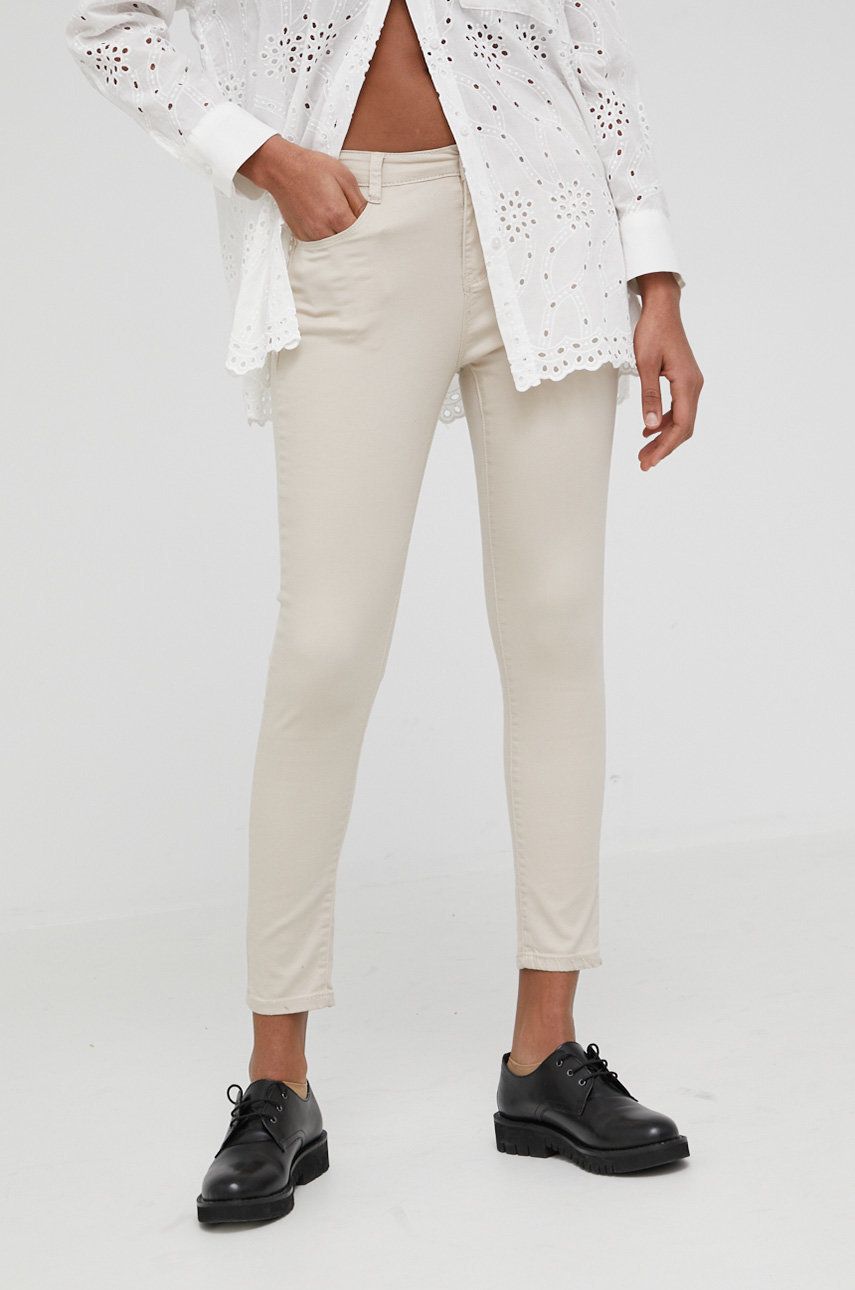 Answear Lab jeansi Push-up femei culoarea bej medium waist