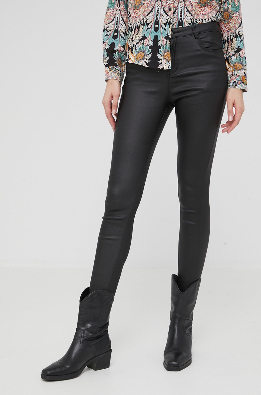 Answear Lab spodnie damskie kolor czarny dopasowane medium waist