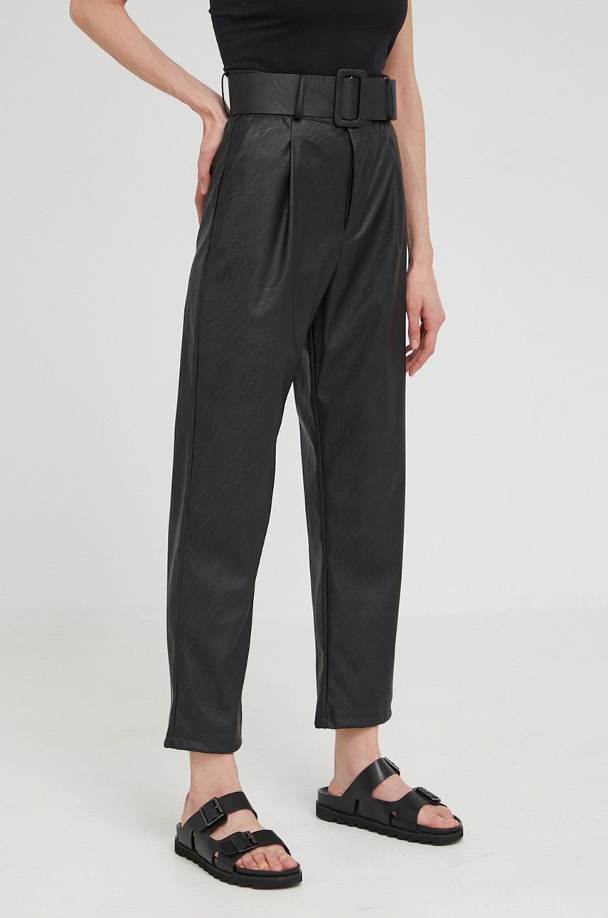 Answear Lab pantaloni femei, culoarea negru, drept, high waist Answear Lab