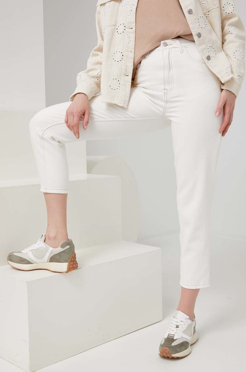 Answear Lab jeansi Premium Denim femei, culoarea alb, high waist Answear Lab