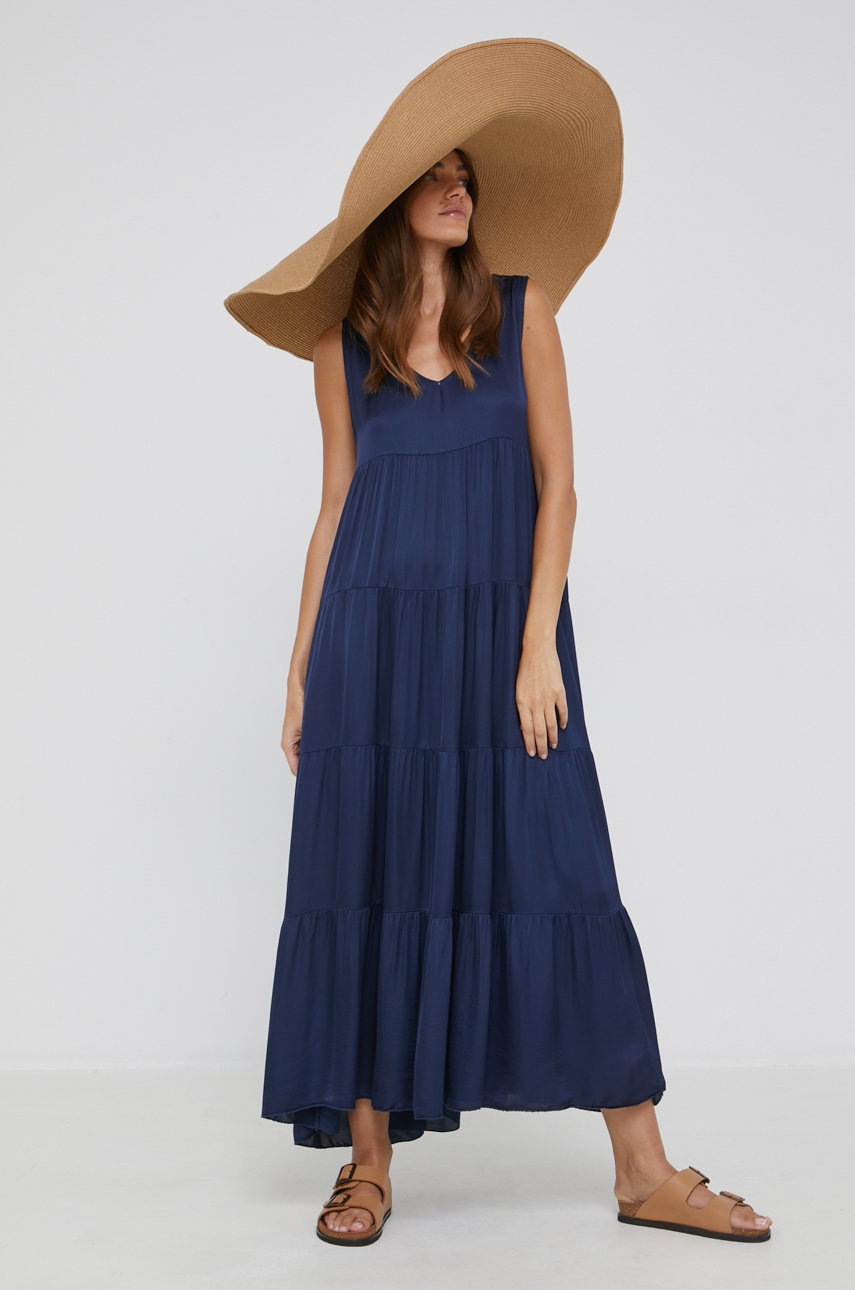 

Сукня з шовком Answear Lab колір синій maxi oversize