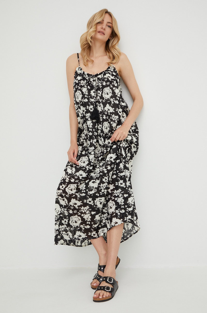 

Бавовняна сукня Answear Lab колір чорний maxi oversize