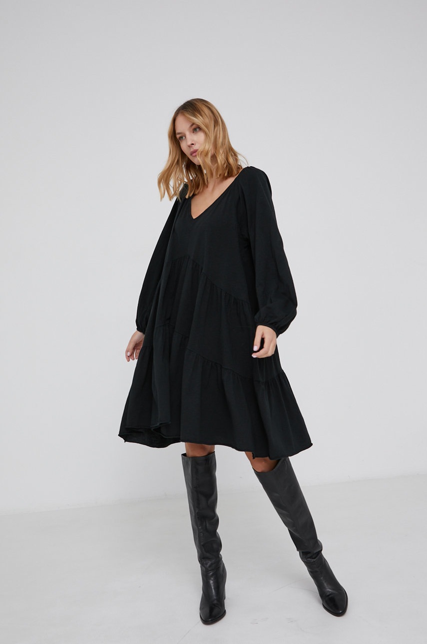 

Бавовняна сукня Answear Lab колір чорний mini oversize