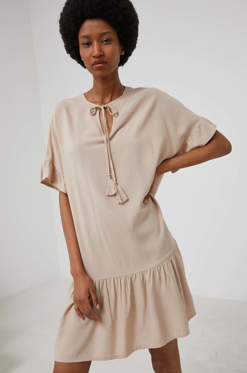 

Платье Answear Lab цвет бежевый mini oversize
