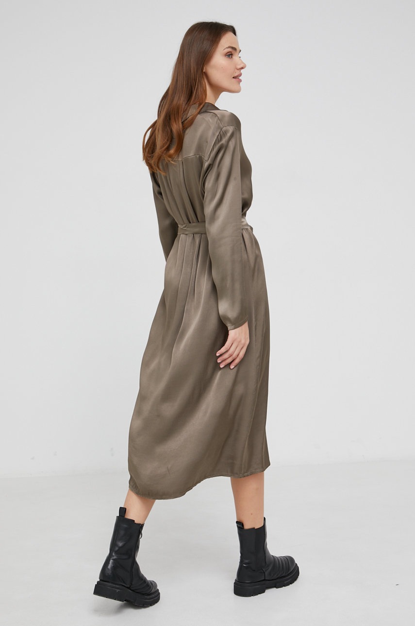 

Платье Answear Lab цвет бежевый midi oversize