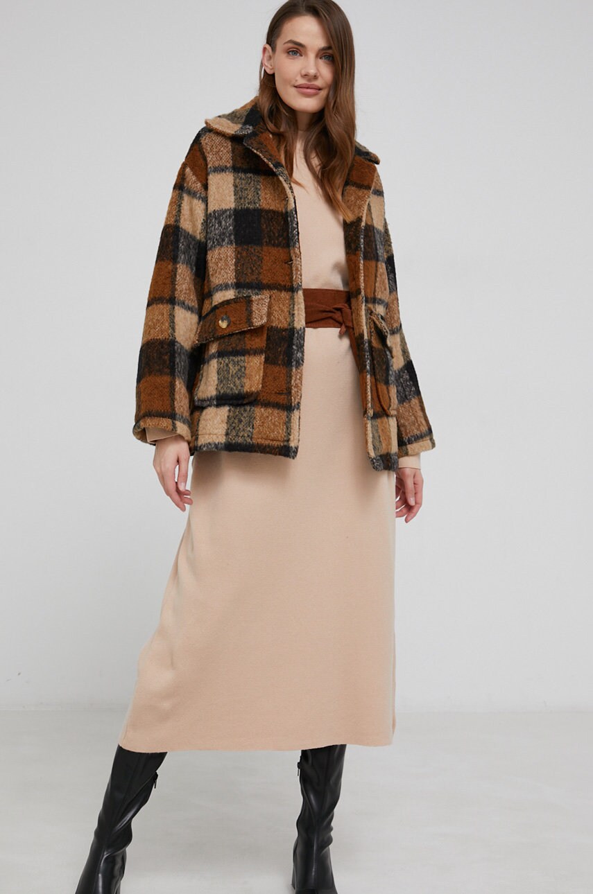 

Платье Answear Lab цвет бежевый midi oversize