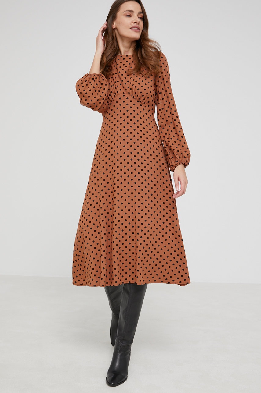 

Сукня Answear Lab колір бежевий midi oversize