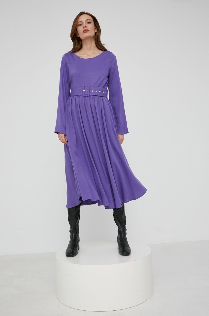 Answear Lab rochie culoarea violet, midi, evazati