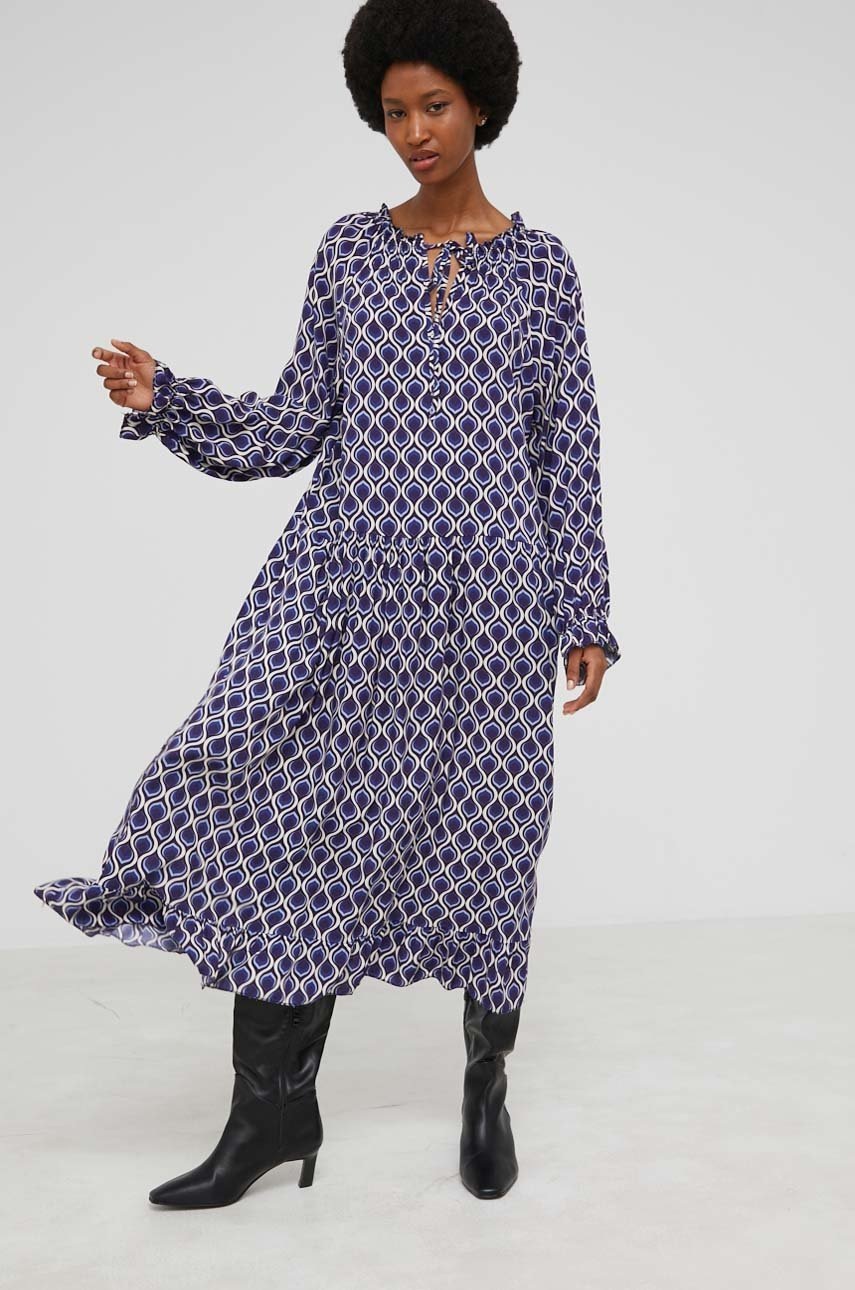 

Платье Answear Lab цвет синий midi oversize
