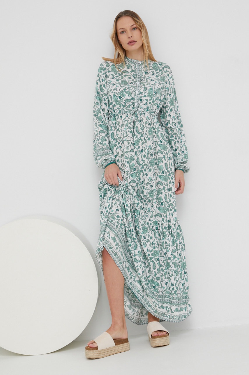 

Рокля Answear Lab в зелено дълъг модел със стандартна кройка, Зелен