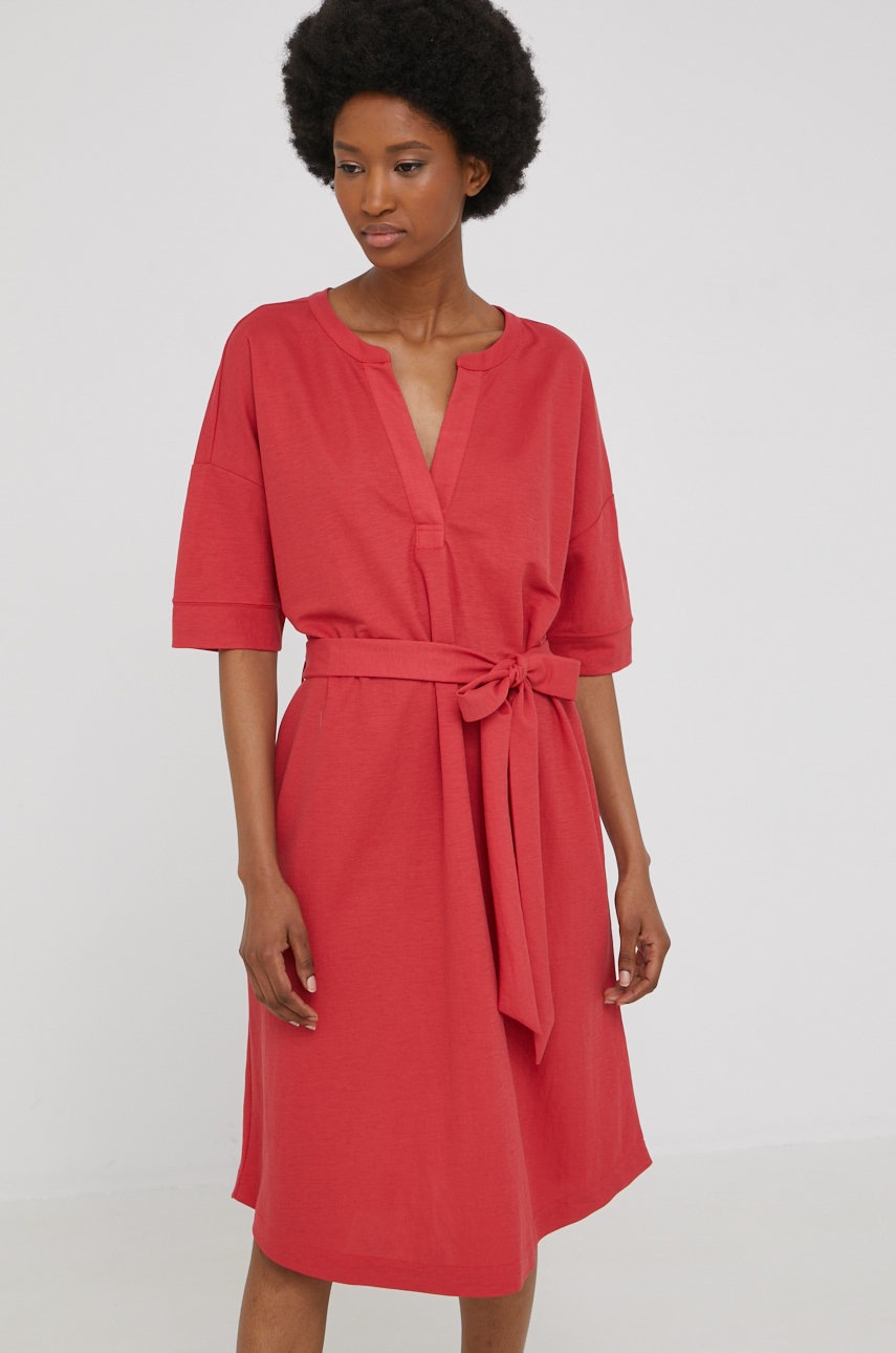 

Хлопковое платье Answear Lab цвет красный mini oversize